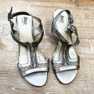 Bass Metallic and Textured Wedge Sandal.